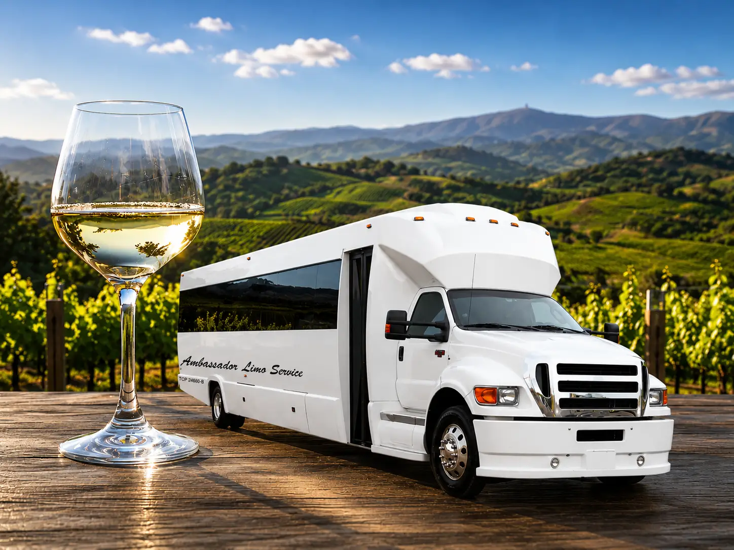 Shuttle bus for San Ramon wine country transportation