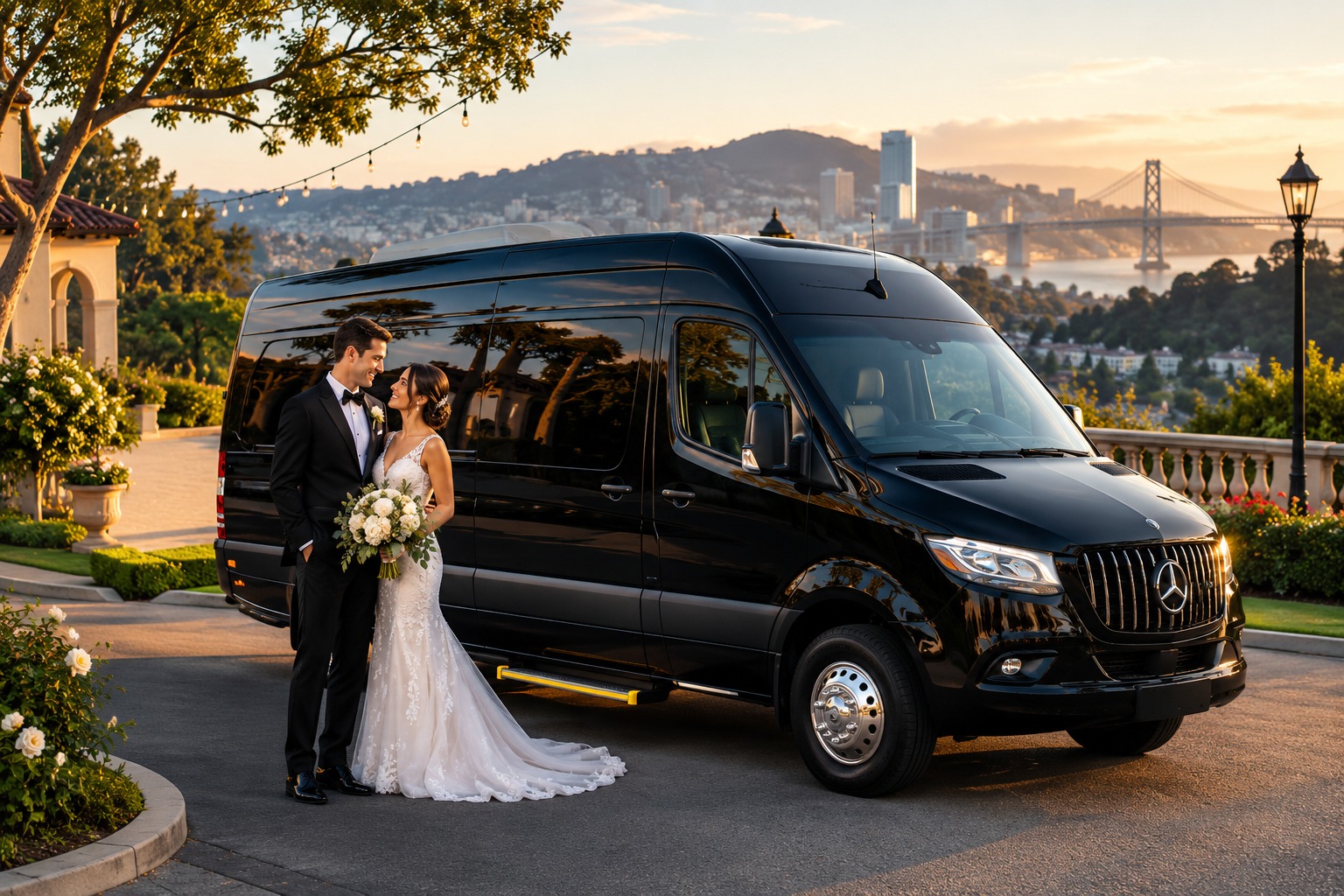 Wedding guest shuttle in San Ramon