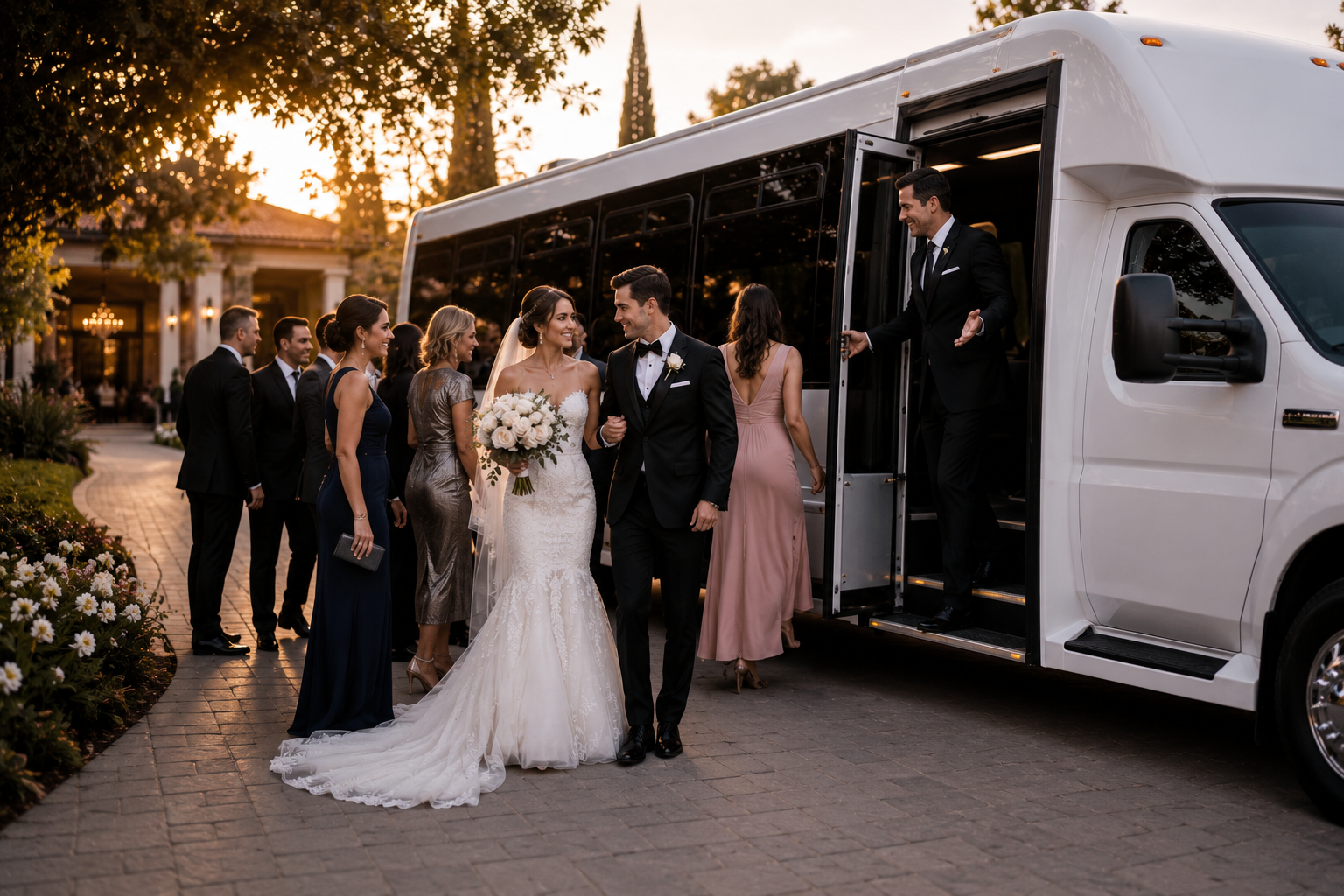 Wedding guest shuttle service in San Ramon